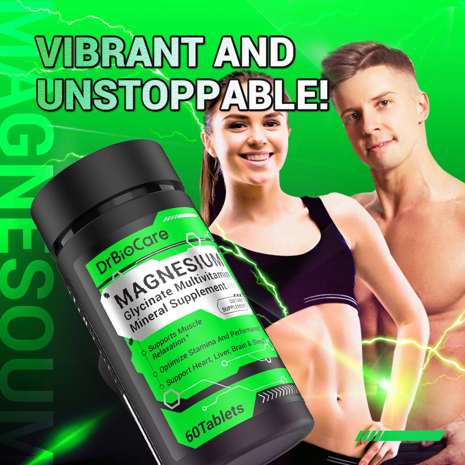 High-Absorption Magnesium Glycinate-Boost Energy for men