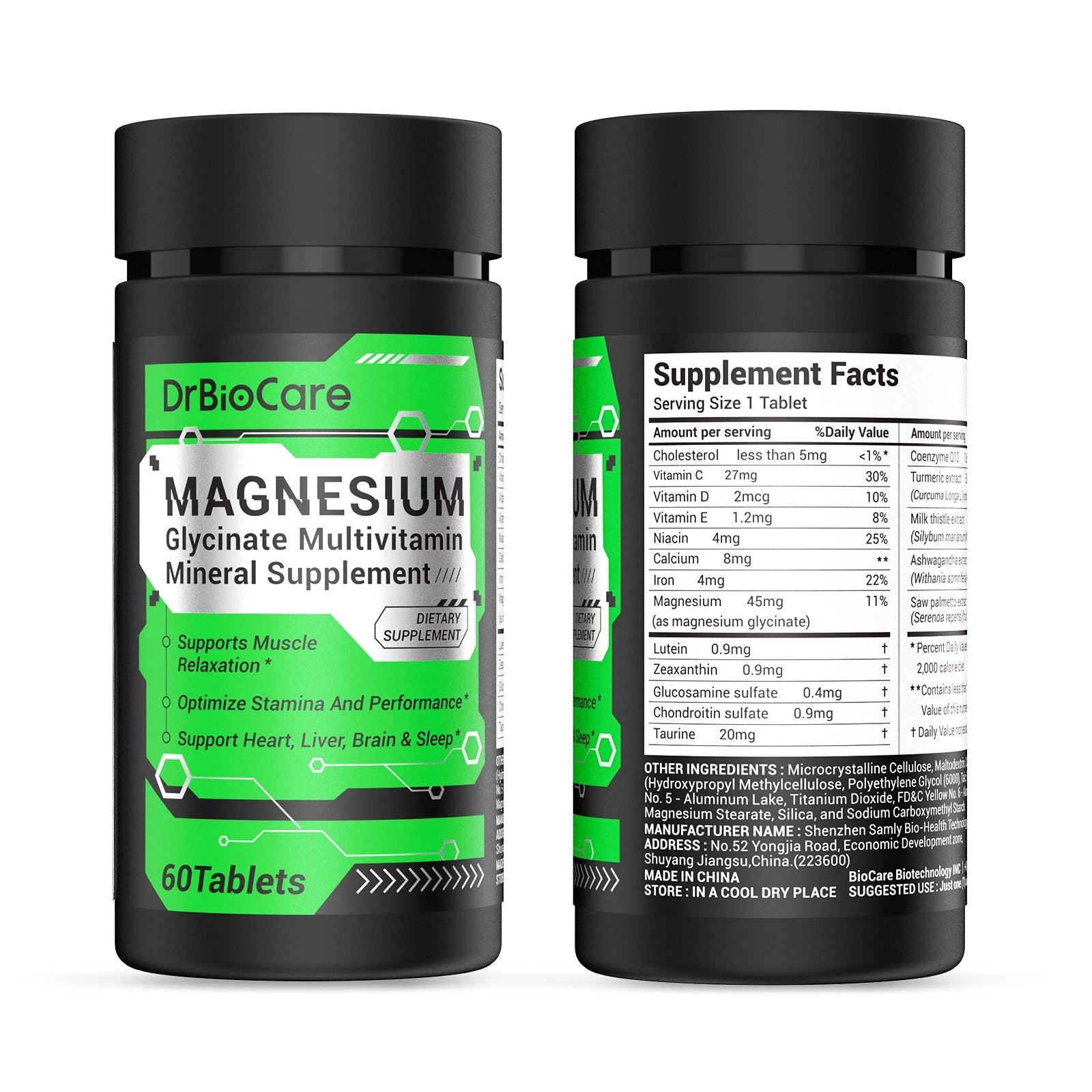 High-Absorption Magnesium Glycinate-Boost Energy for men